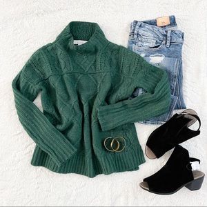 Loft Cotton Wool Cable Knit Tunic Sweater Small